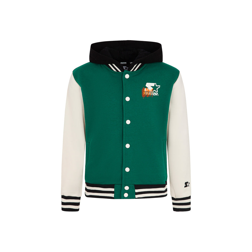 Varsity jacket Iconic con cappuccio VERDE