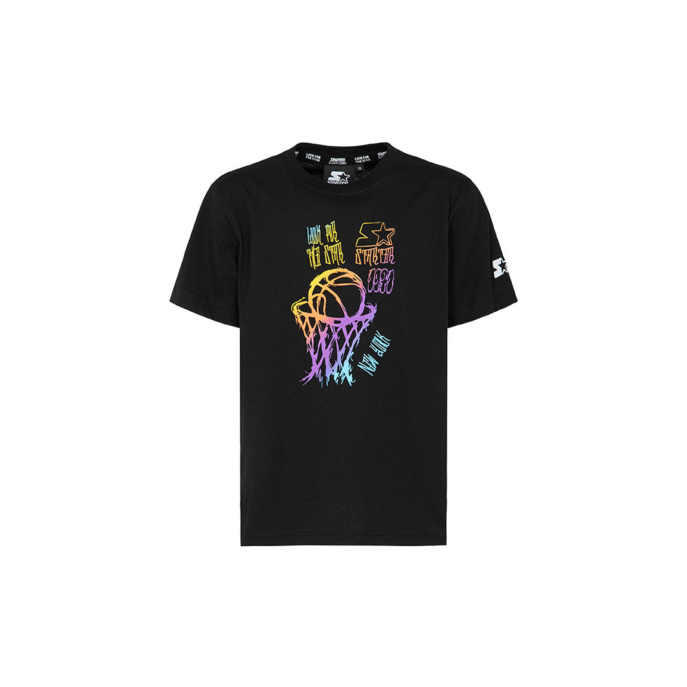 T-shirt con stampa graffiti NERO