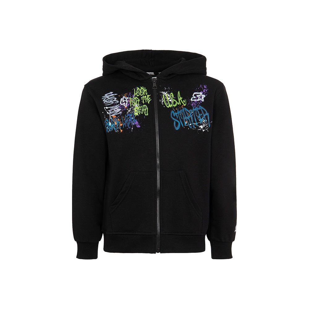 Felpa hoodie graffiti NERO