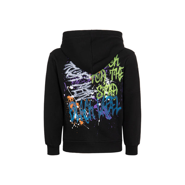 Felpa hoodie graffiti NERO