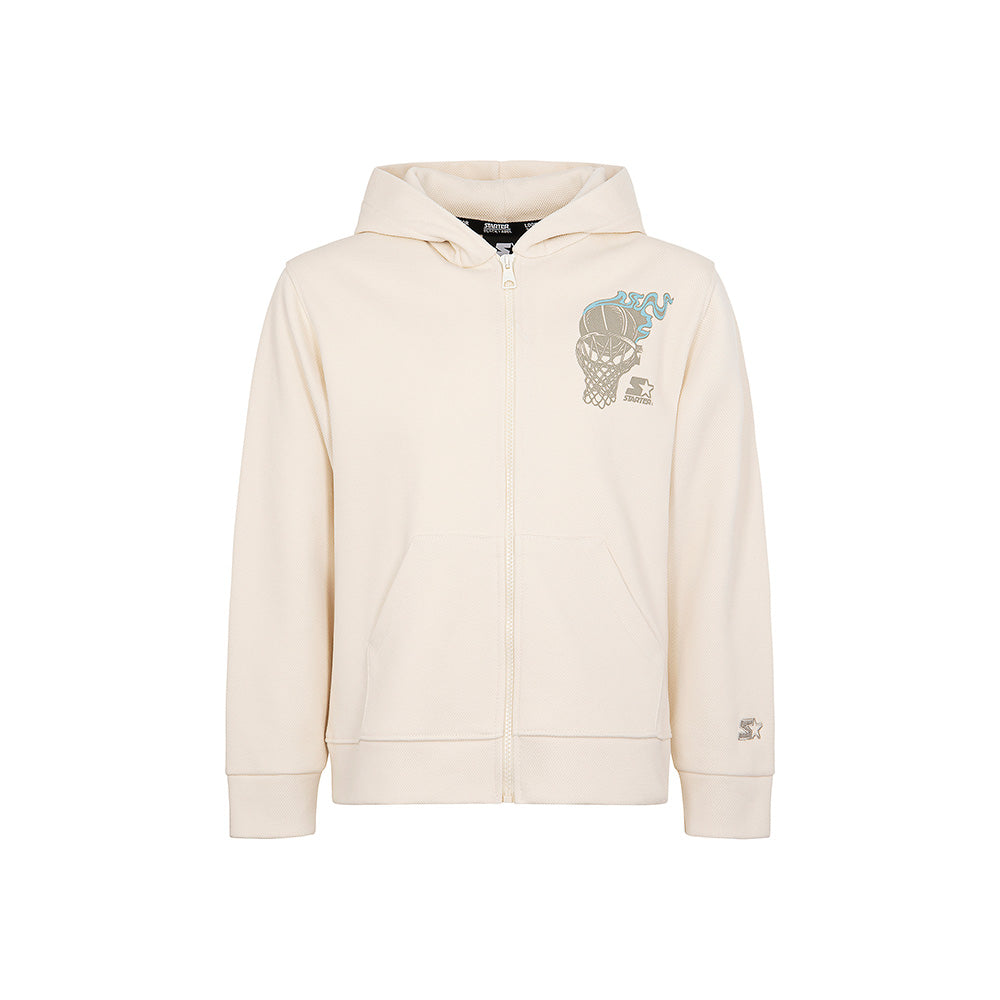 Felpa in Piquet con zip Play the Game CREMA