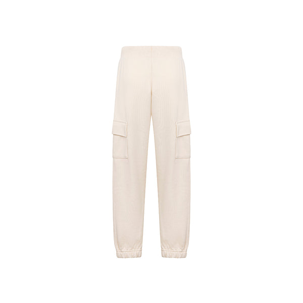 Pantaloni da bambino con tasconi stampa graffiti CREMA