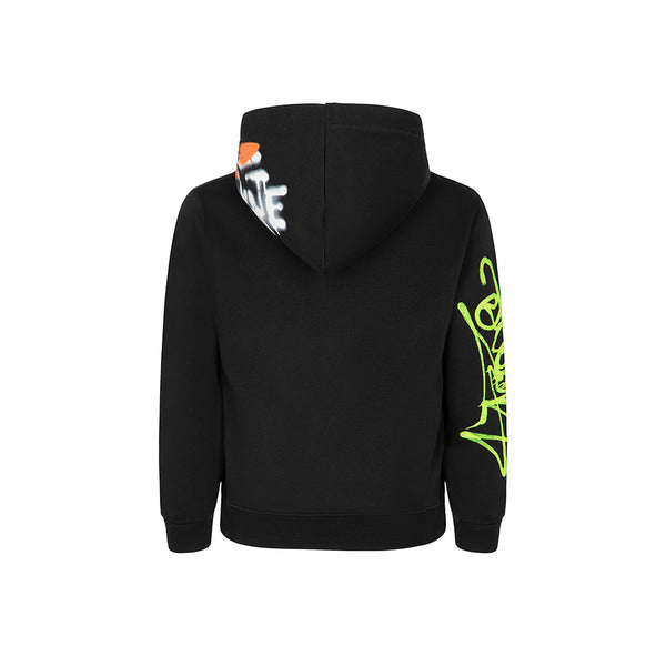 Felpa full zip con stampa graffiti NERO