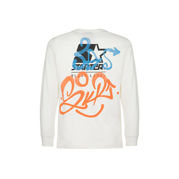T-shirt a maniche lunghe con stampa PANNA