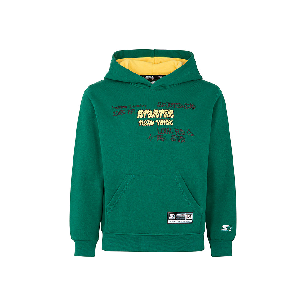 Felpa con cappuccio nailed ball tridimensionale VERDE PARCO