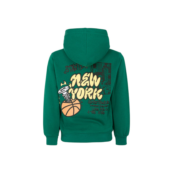Felpa con cappuccio nailed ball tridimensionale VERDE PARCO