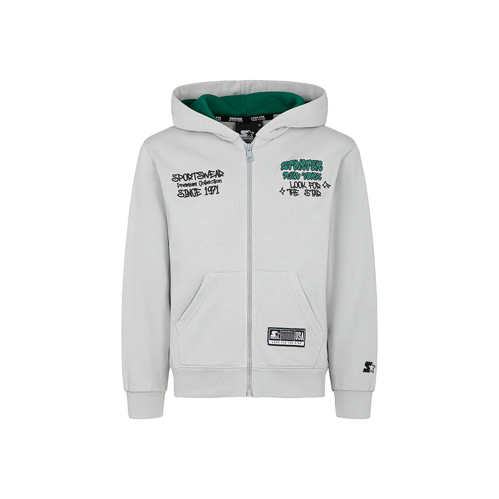 Felpa full zip nailed ball tridimensionale GRIGIO PERLA