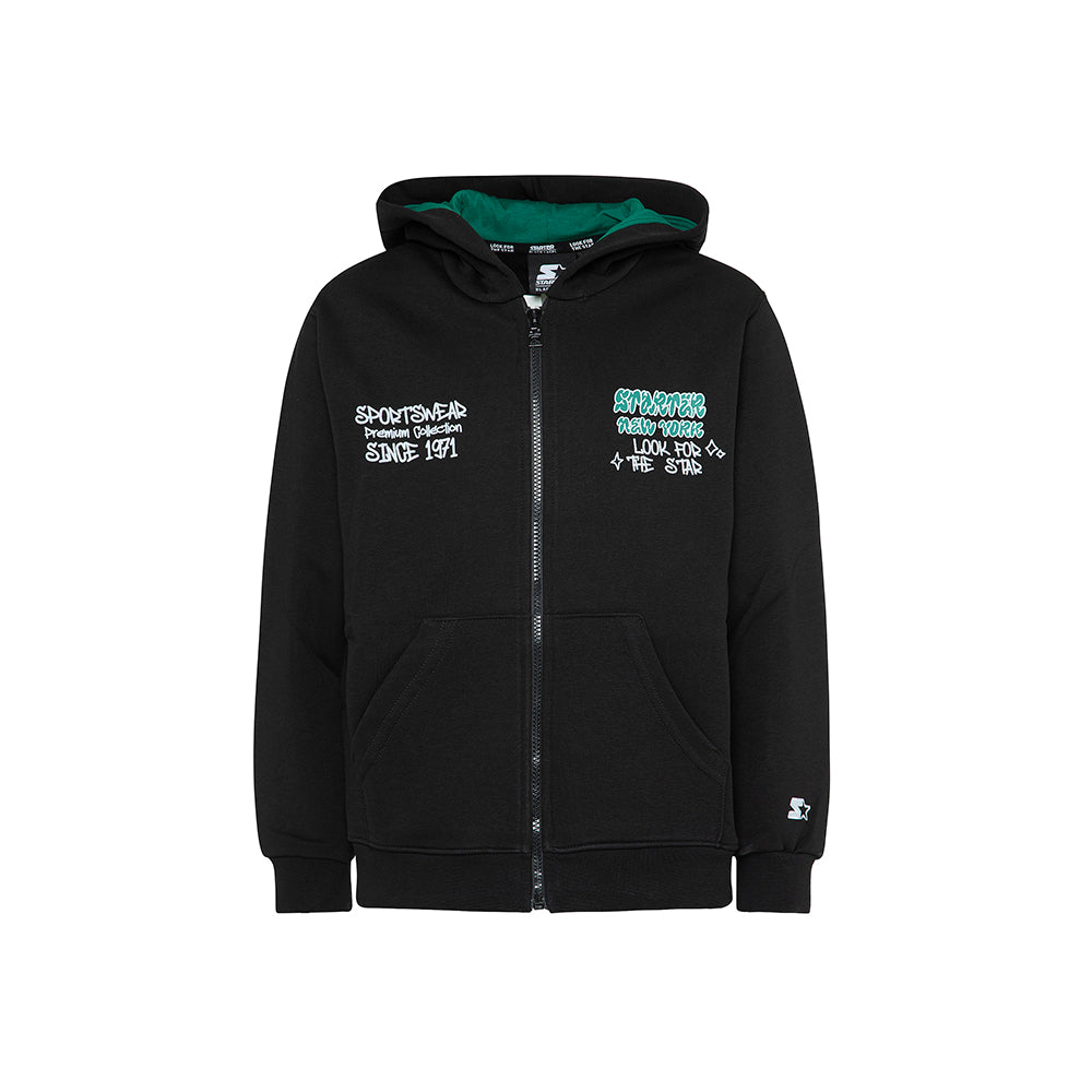 Felpa full zip nailed ball tridimensionale NERO