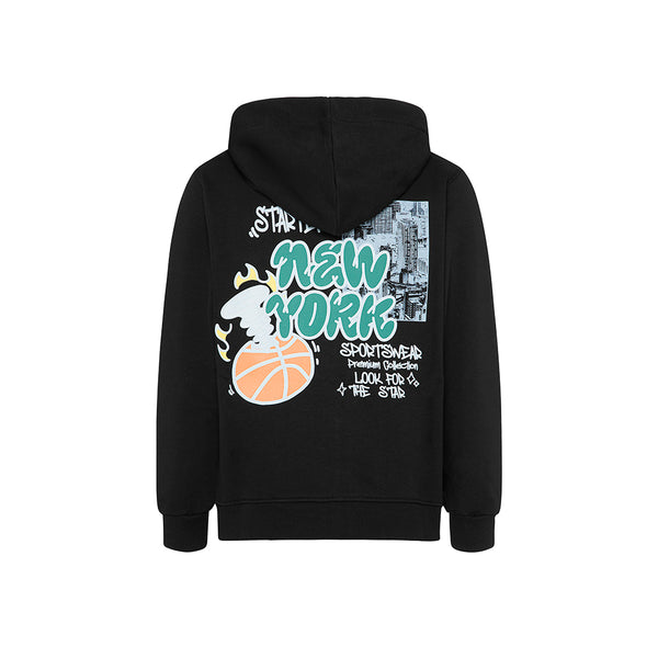 Felpa full zip nailed ball tridimensionale NERO