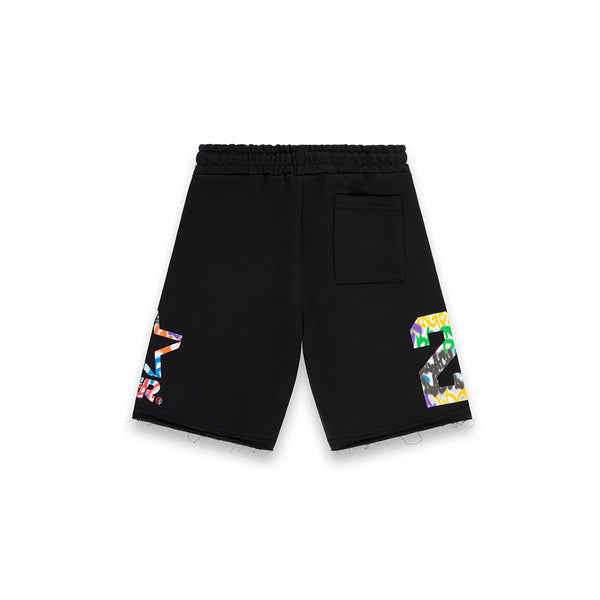 Bermuda taglio vivo graffiti street con maxi 24 NERO