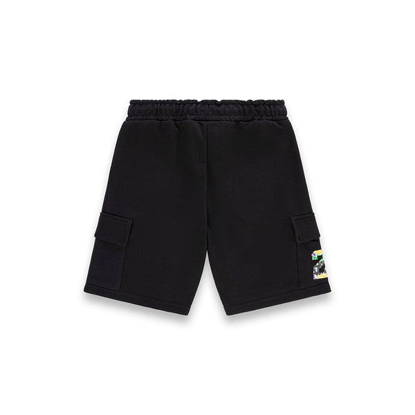 Bermuda cargo con grafica graffiti NERO