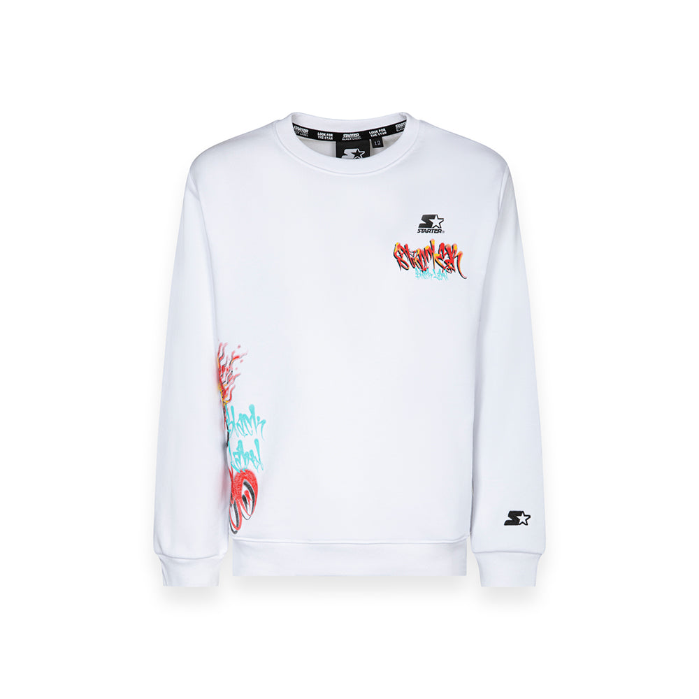 Felpa girocollo Urban Graffiti Print BIANCO