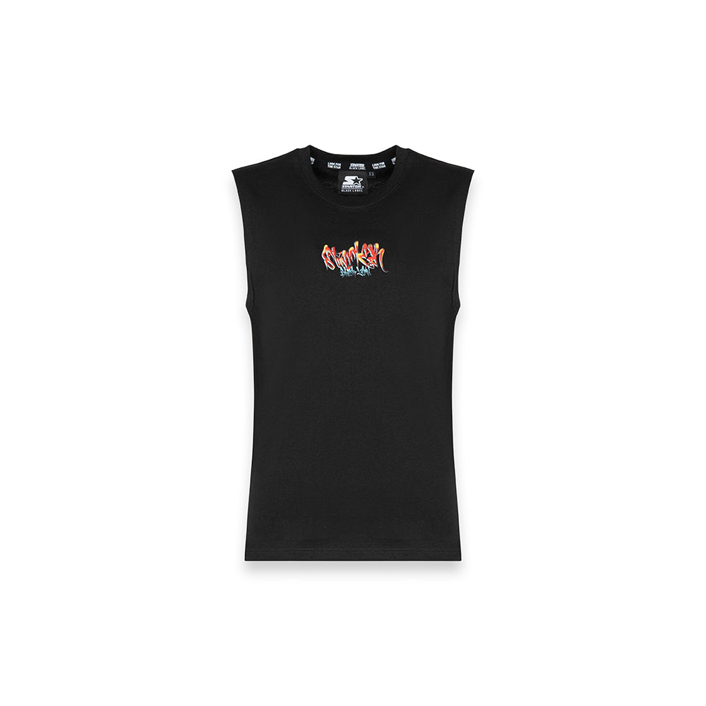 Canotta in jersey Streetwear Graffiti Flame Basketball Urban Drop NERO