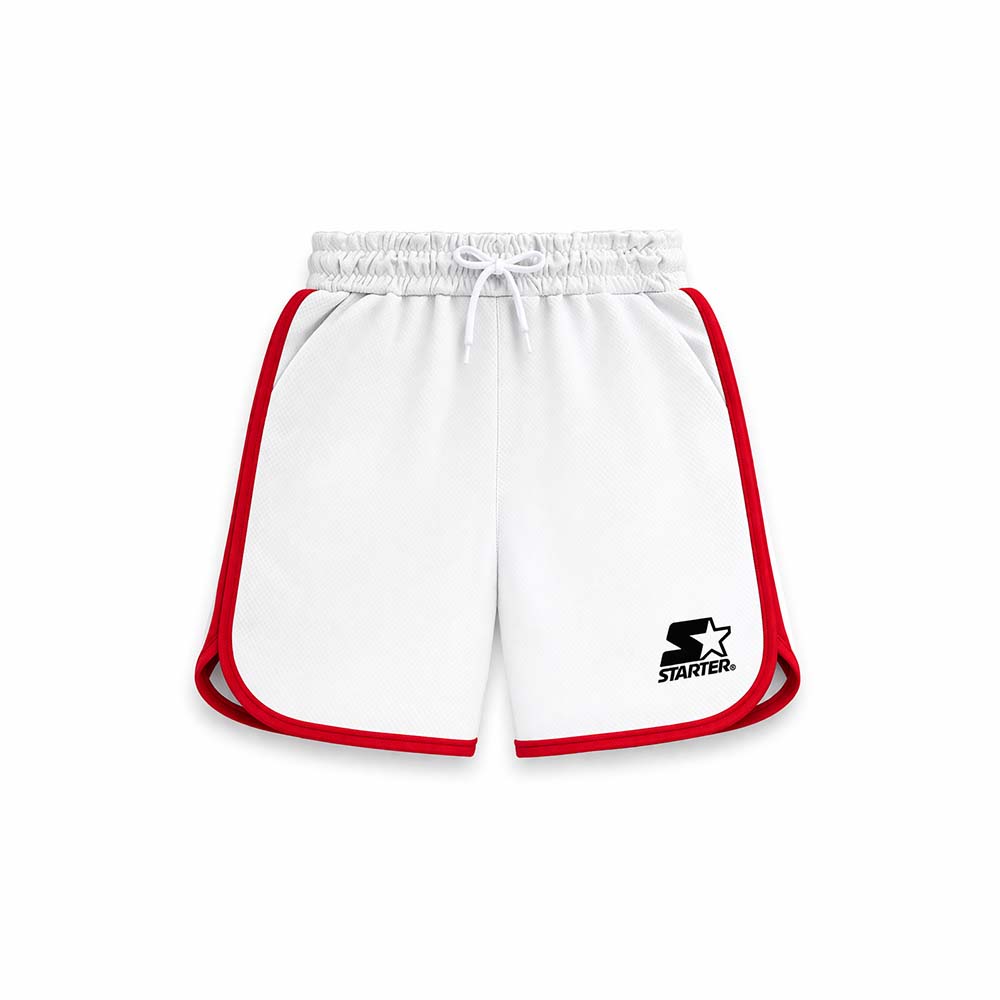 Bermuda da bambino Basket Style BIANCO-ROSSO