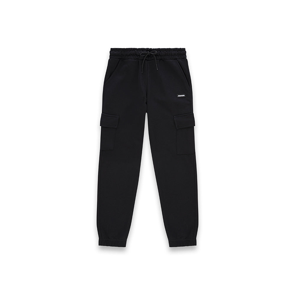 Jogger cargo bambino sportivo con tasche applicate NERO