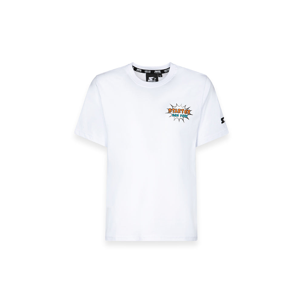T-shirt da bambino con maxi stampa pop “Starter New York” – grafica cereal streetwear BIANCO