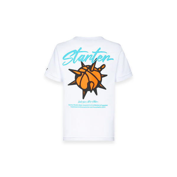 T-Shirt da bambino con Logo Front e Stampa sul Retro BIANCO