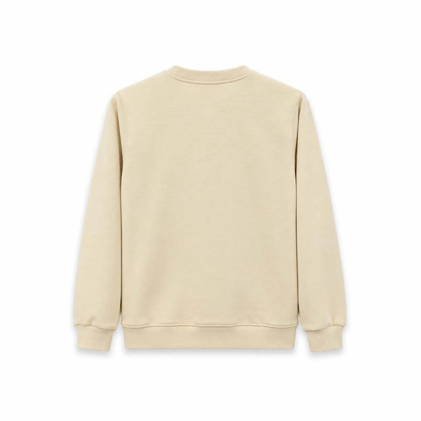 Felpa girocollo Back Script con Maxi Logo CREMA