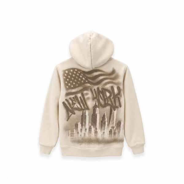 Felpa Zip Manhattan After Dark CREMA