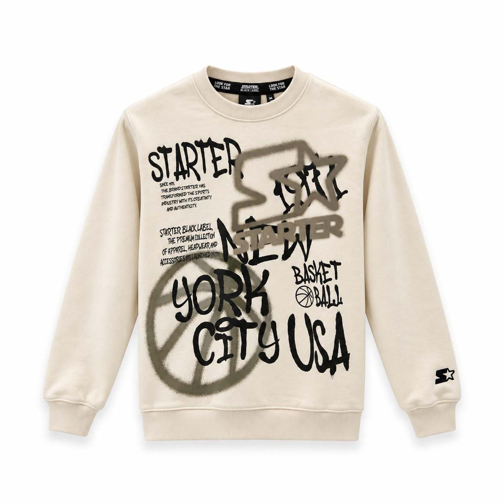 Felpa girocollo Graffiti Art CREMA