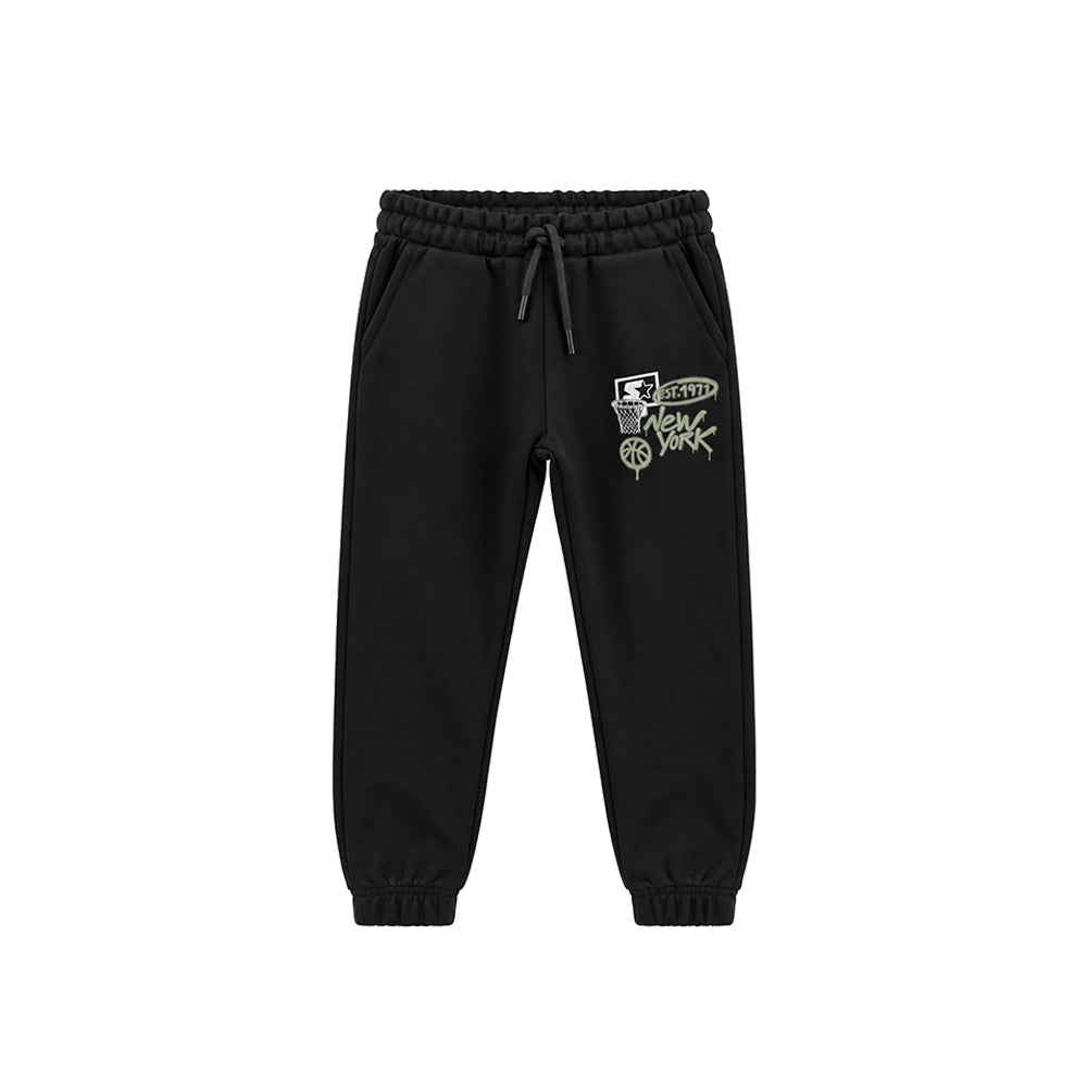 Pantaloni Jogger Invernali Bambino con Stampa Basket New York NERO