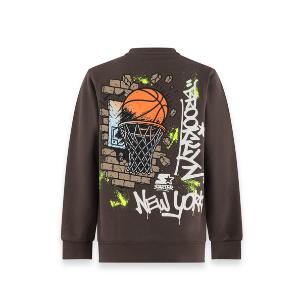 Felpa girocollo Brooklyn Hoops Street Art TERRA