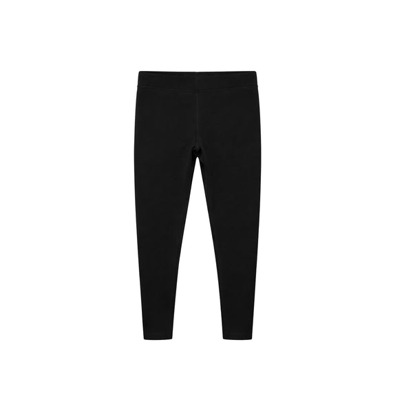 Leggings Donna Minimal con Ricamo Tono su Tono NERO