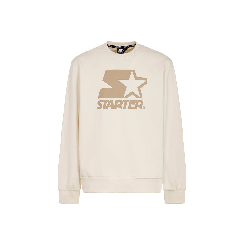 Felpa girocollo Iconic CREMA/SABBIA