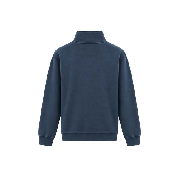 Felpa con collo alto e cerniera frontale BLU NAVY