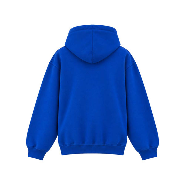 Felpa con cappuccio ricamata BLU COBALTO-BIANCO