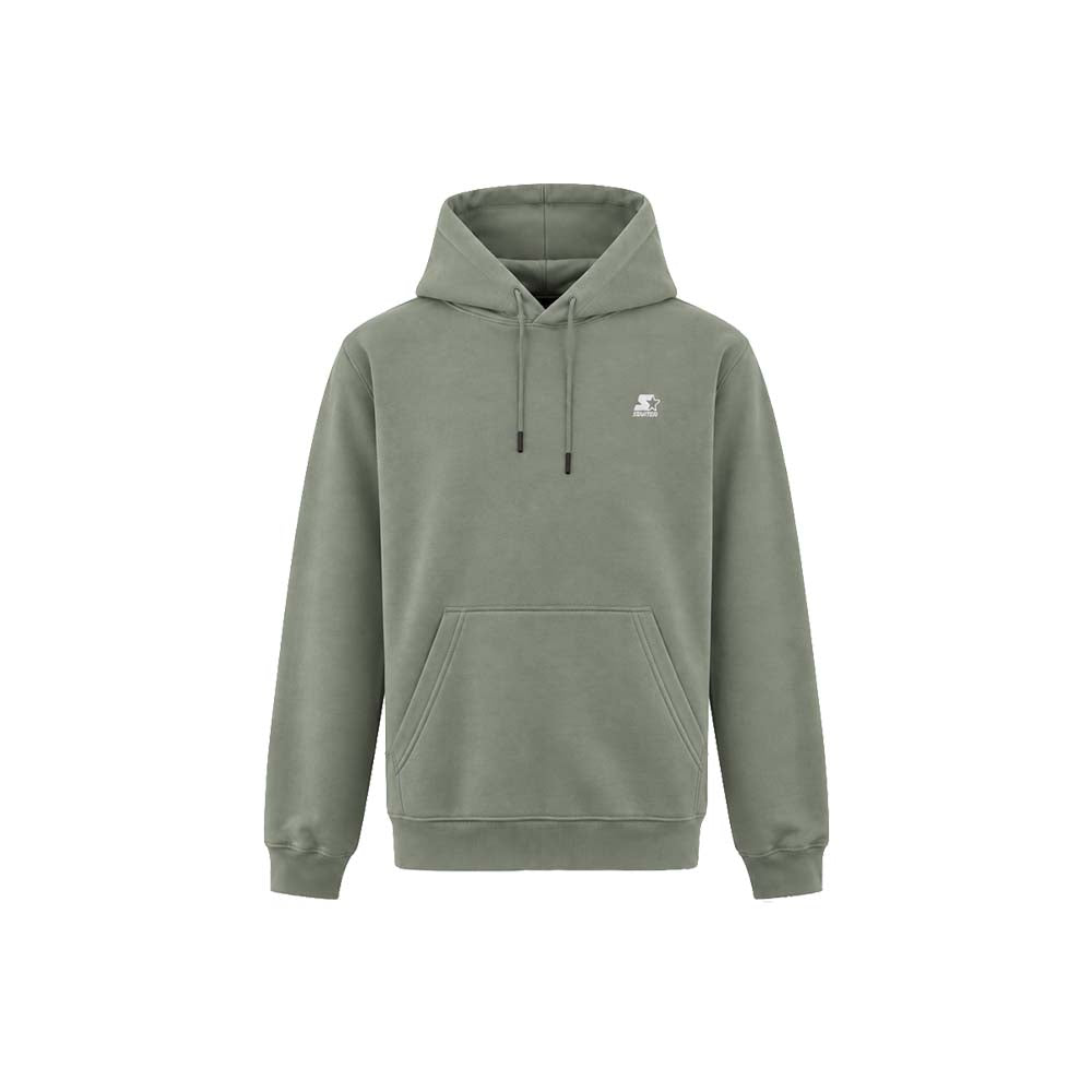 Felpa con cappuccio ricamata VERDE POLVERE