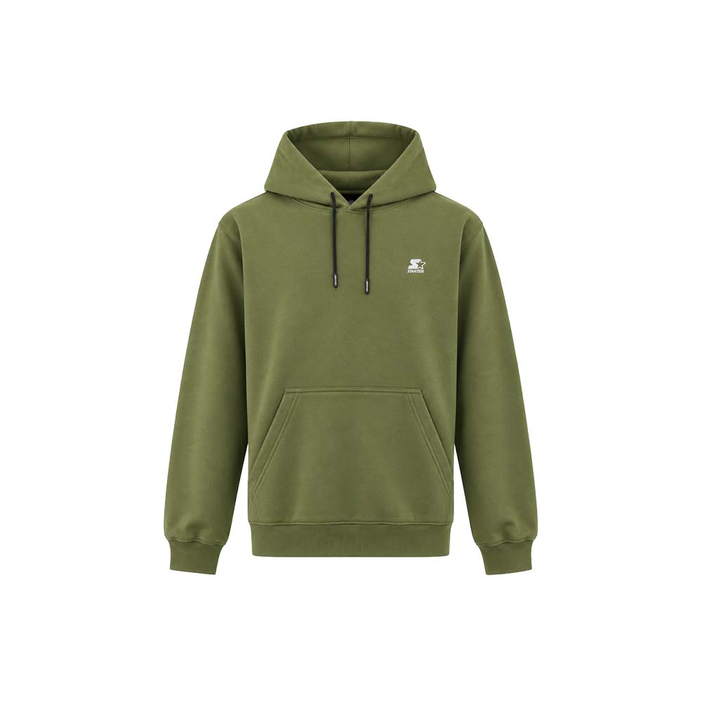 Felpa con cappuccio ricamata VERDE OLIVA