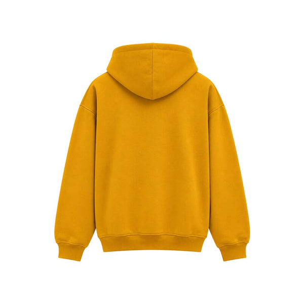 Felpa con cappuccio ricamata GIALLO OCRA-NERO