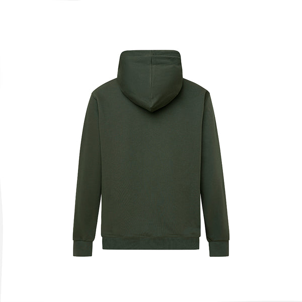 Felpa con cappuccio ricamata VERDE MILITARE