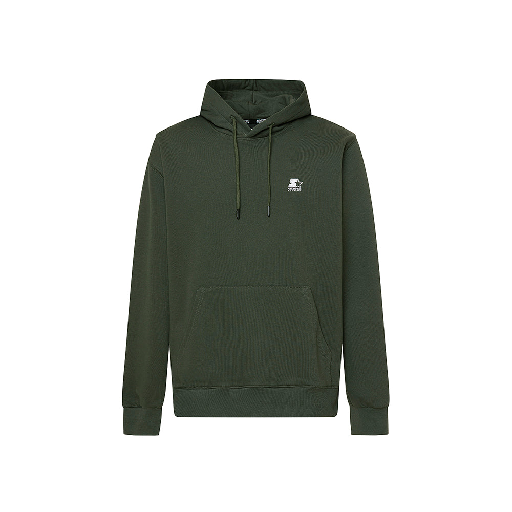 Felpa con cappuccio ricamata VERDE MILITARE
