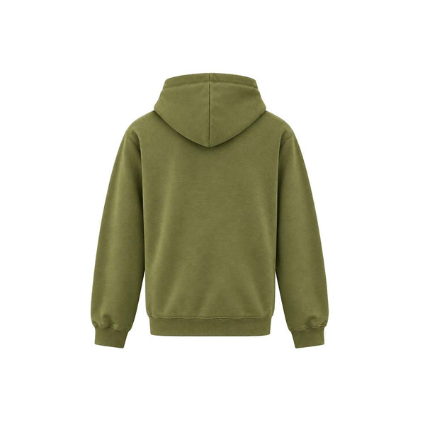 Felpa con cappuccio ricamata VERDE OLIVA