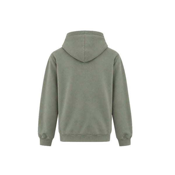 Felpa con cappuccio ricamata VERDE POLVERE