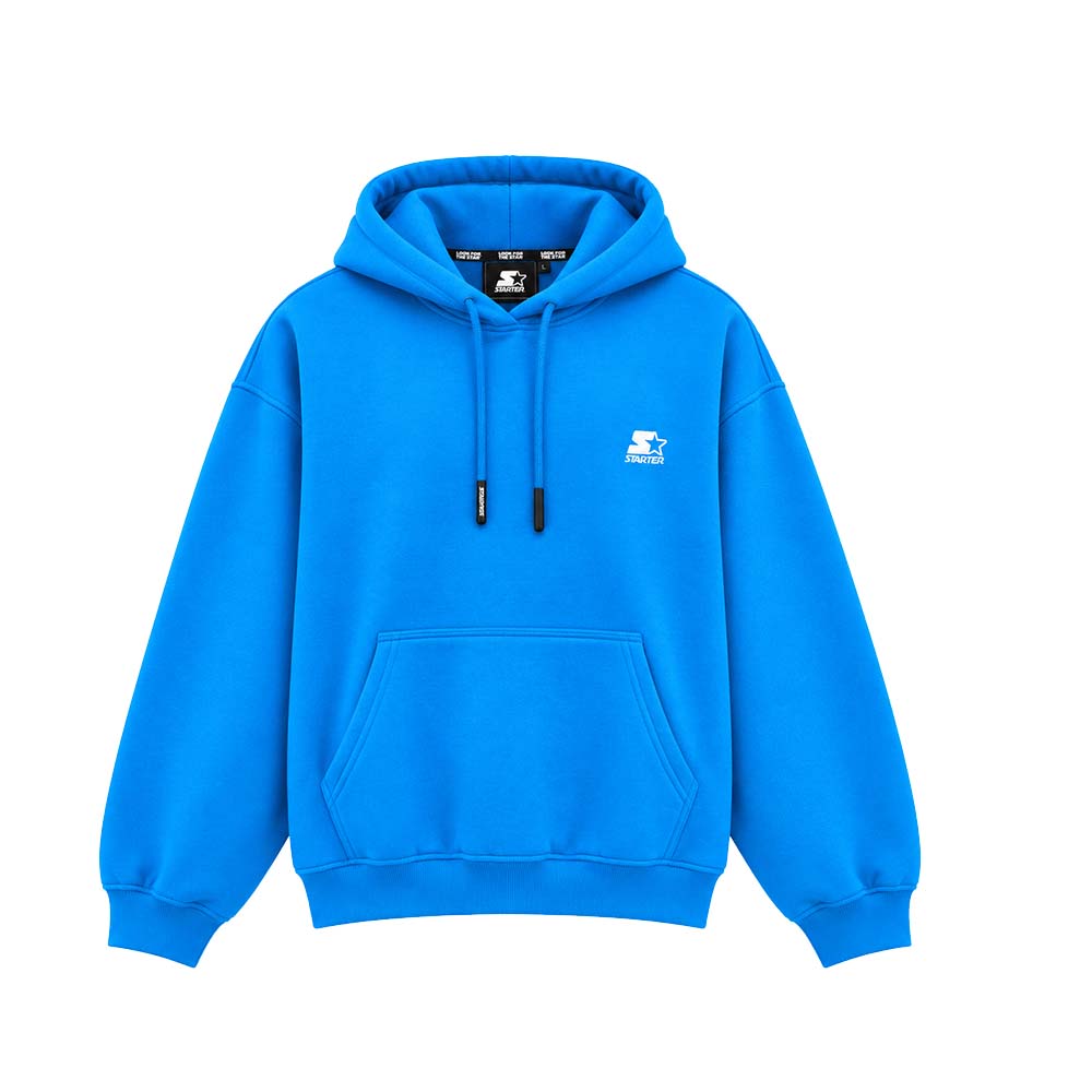 Felpa con cappuccio ricamata AZZURRO