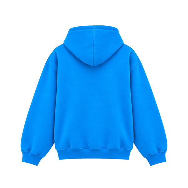 Felpa con cappuccio ricamata AZZURRO