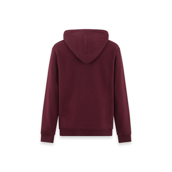Felpa con cappuccio ricamata BORDO' SCURO