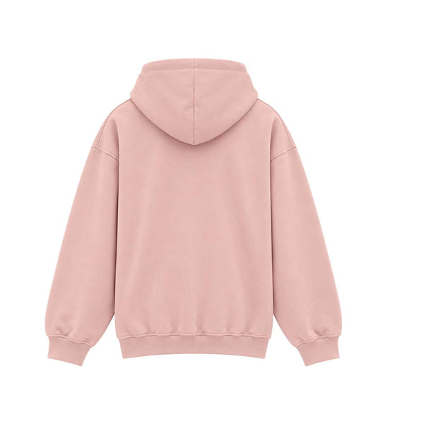 Felpa con cappuccio ricamata ROSA POLVERE-BIANCO