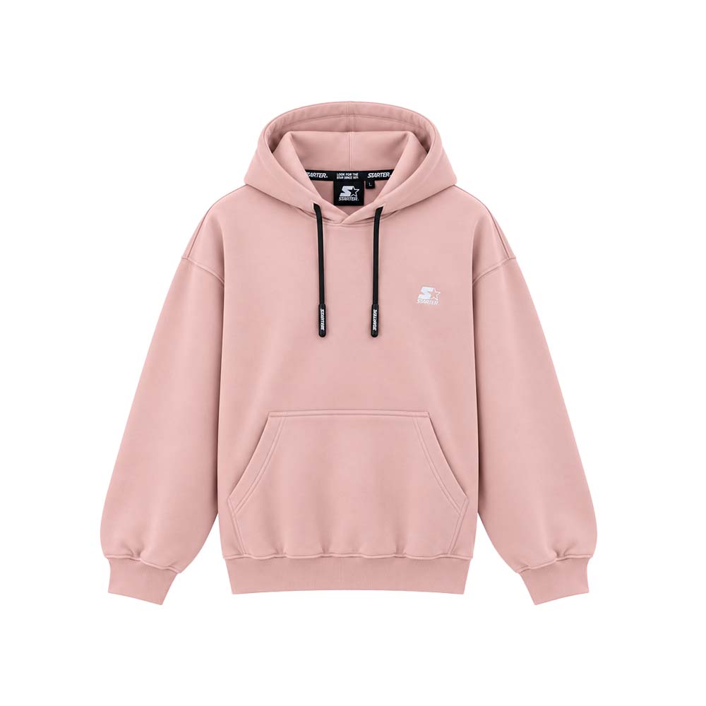 Felpa con cappuccio ricamata ROSA POLVERE-BIANCO