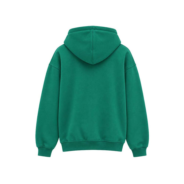 Felpa con cappuccio ricamata VERDE SMERALDO-BIANCO