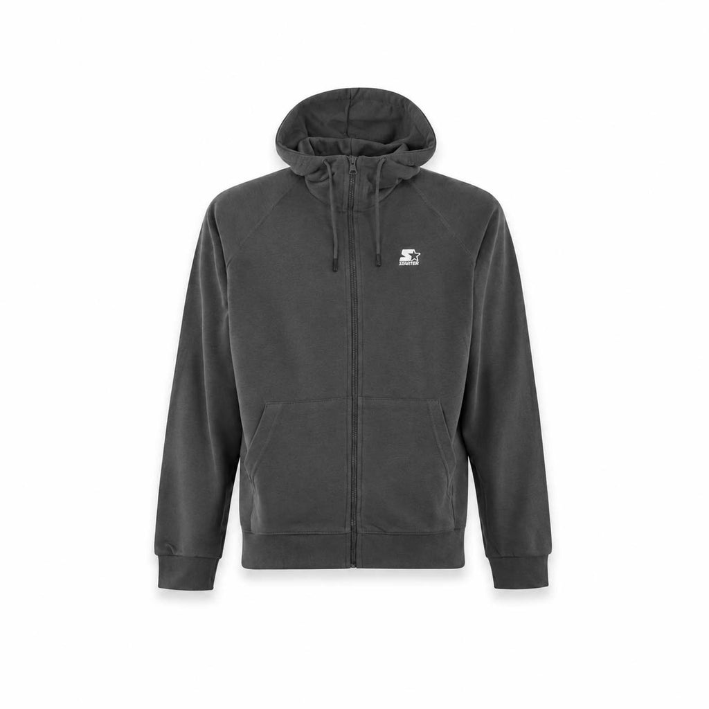 Felpa hoodie da uomo basic ricamata CENERE