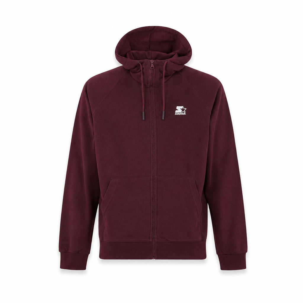 Felpa hoodie da uomo basic ricamata BORDO' SCURO