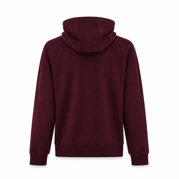 Felpa hoodie da uomo basic ricamata BORDO' SCURO