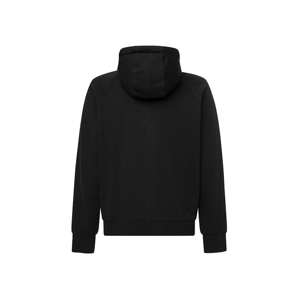 Felpa hoodie da uomo basic ricamata NERO