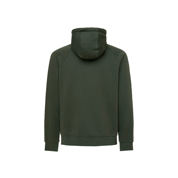 Felpa hoodie da uomo basic ricamata VERDE MILITARE