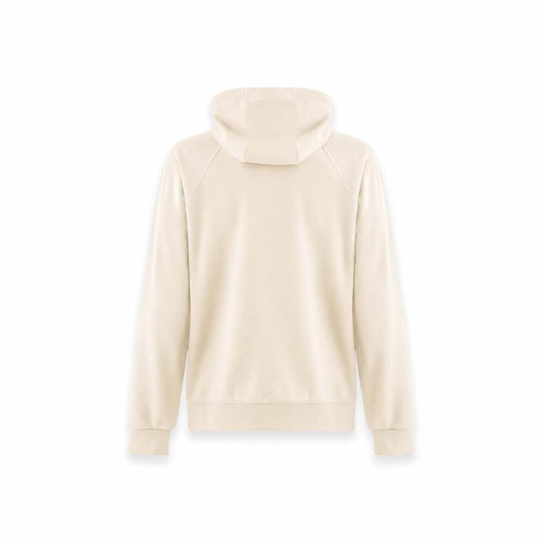 Felpa hoodie da uomo basic ricamata CREMA/TERRA
