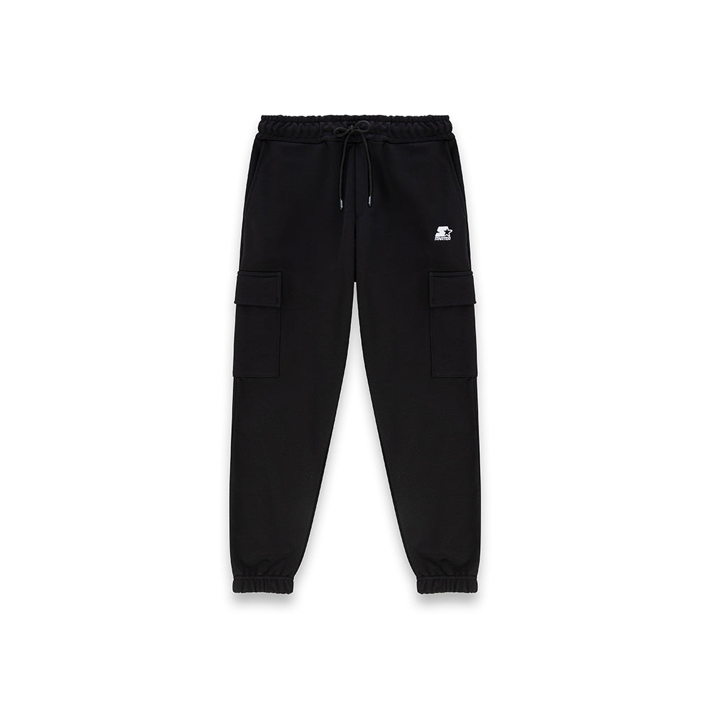 Pantaloni con tasconi ricamato NERO